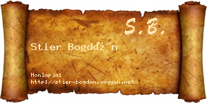 Stier Bogdán névjegykártya